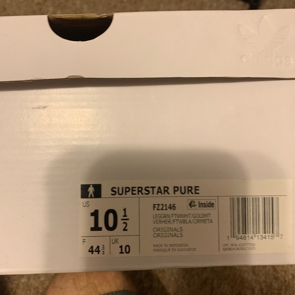 Adidas superstar at pure size 10.5 - Picture 6 of 7